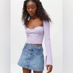 Urban Outfitters Lavender Ribbed Knit Women's Top